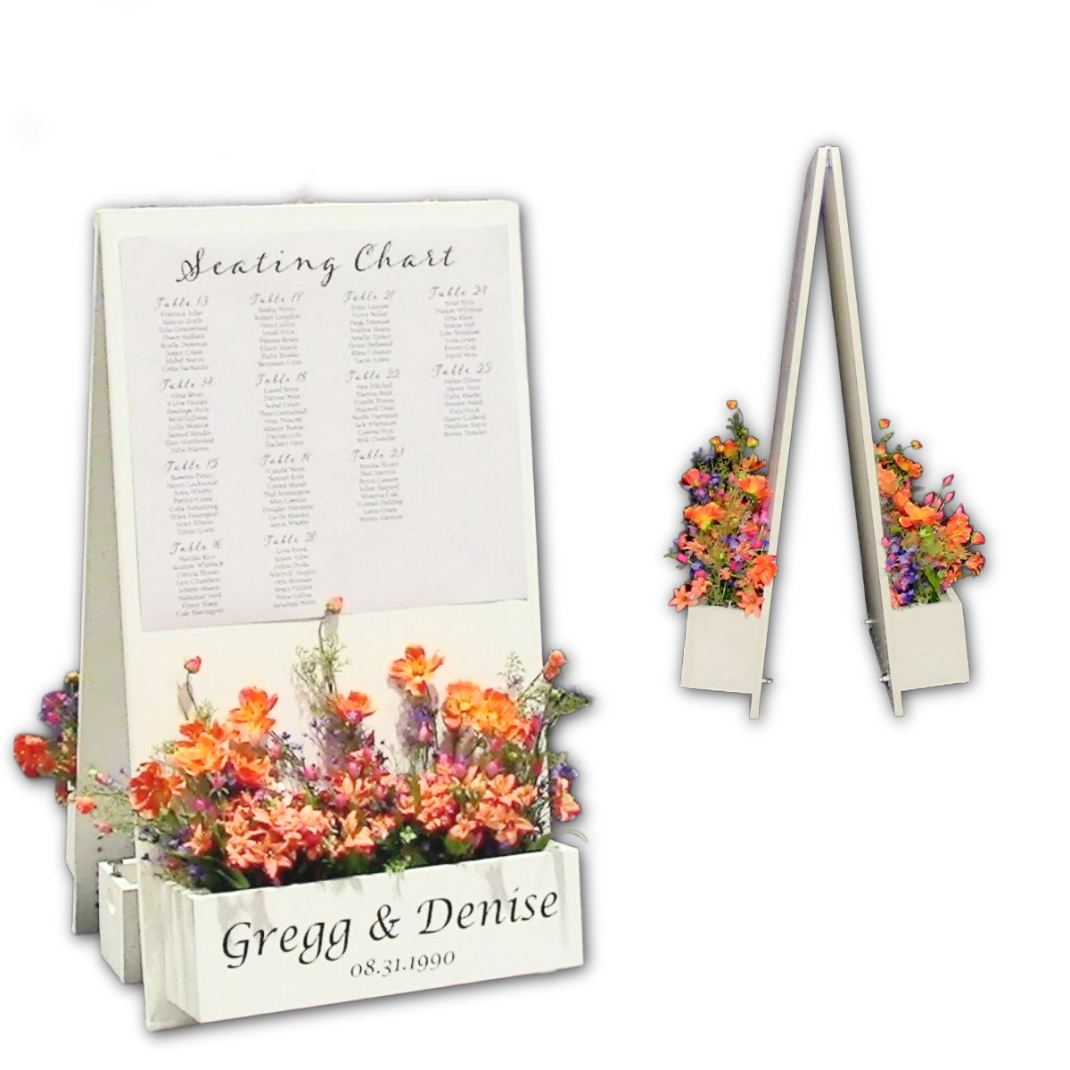 Photo example of how the seating chart would look from the front and the side